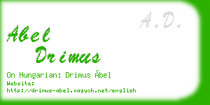 abel drimus business card