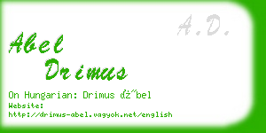 abel drimus business card